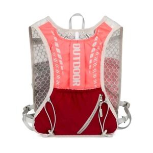 Reflective‎ Running Hydration Vest Cycling Backpack Outdoor Sports (PINK)